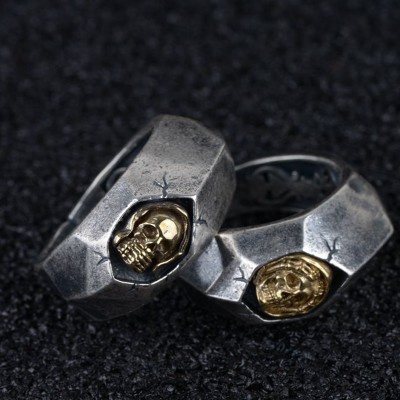 925 sterling Silver thai Mens Skull Bike VINTAGE steampunk punk rings ring Jewelry trendy A2595
