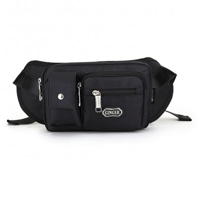 Leather Fanny Pack Man Waist Pack Black Casual Funny Pack Male Travel Crossbody Shoulder Bags Oxford Men's Waist Bag Money Phone Belt Bag