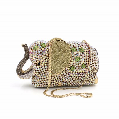 New elephant luxurious wedding bag Clutch high grade full diamond crystal evening bag ladies party prom dinner clutch handbag 