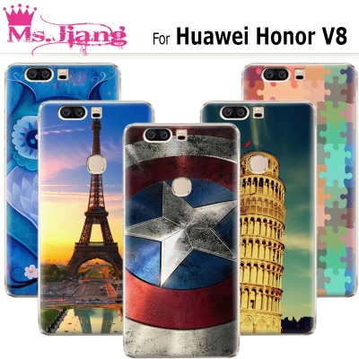 For Huawei Honor V8 case ,New Cute Paris Fashion Paint Hard Plastic Phone Case For fundas Huawei Honor V8 Cases Cover