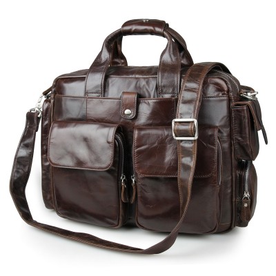 2019 Top Time-limited Oil Wax Leather Bag Men Handbags Cowhide Genuine Crossbody Mens Travel Bags 15 Inches Laptop Briefcase 
