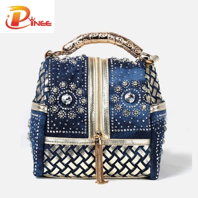 Rhinestone Handbags Designer Denim Handbags Women Handbag Famous Brand ...