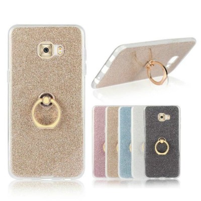 For Galaxy C7 Pro Case Transparent Soft TPU Case Glitter Metal Ring back cover For Samsung Galaxy C7010 Phone case