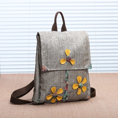 New Women Traditional Backpacks National Flower Embroidery Backpack Travel Shoulder Bags School Bag Backpacks for Teenager Girls