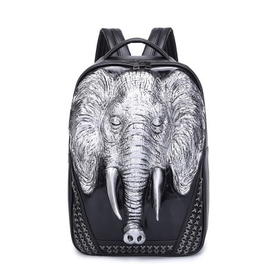 Gothic Steampunk Unique backpack cool bag steampunk fashion Rivet Men Travel Backpack Men Elephant Animal Bags Laptop Computer Bag Leather