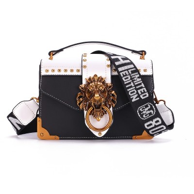 Fashion Metal Lion Head Mini Small Square Pack Shoulder Bag Crossbody Package Clutch Women Designer Wallet Handbags