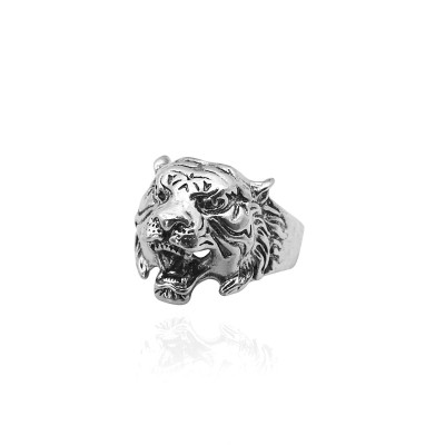 Vintage Punk Tiger Head Ring Gothic Cool Men Tiger Rings Man Domineering Biker Mens Animal Ring Jewelry Drop Shipping Anel