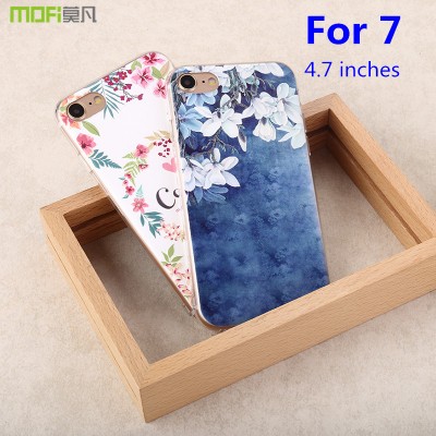 Phone Cases For iphone For iphone 7 case MOFi original for iphone 7 cover TPU soft back case transparent silicone ultra cartoon flower bohemia 3D 4.7" 