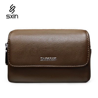 Leather Fanny Pack Genuine Leather Men Waist Pack Brand Design Fashion Brown Phone Waist Bag for Mobile Phone Fanny Pack Coin Black Purse