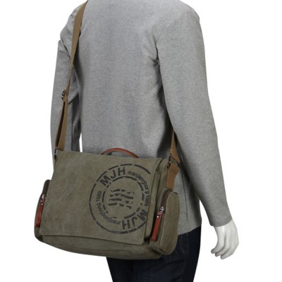 Vintage Mens Messenger Bags Canvas Shoulder Bag Fashion Man Business Crossbody Bag Printing Male Travel Handbag