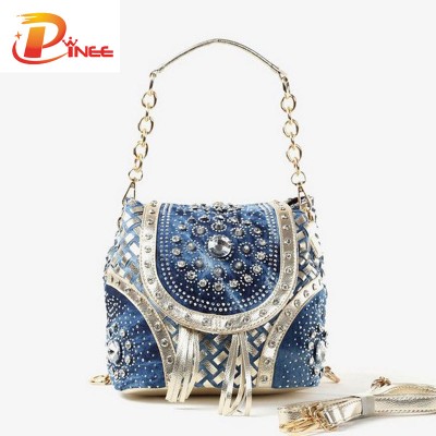 Rhinestone Handbags Designer Denim Handbags Summer fashion women ...