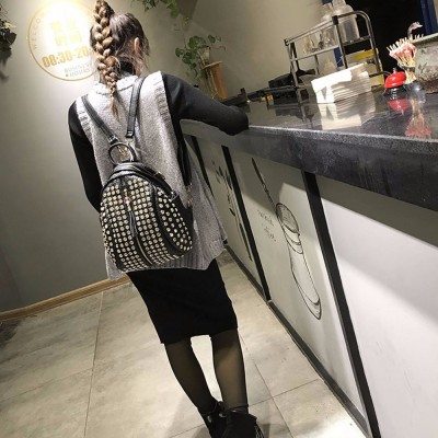 Fashion Womens bag Female Backpack Causal bags High Quality Rivet shoulder bag PU Leather Diamonds Backpacks For Girls