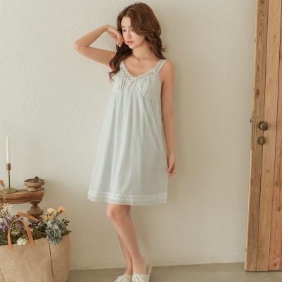 Sleeveless Nightdress Sexy Lace Modal Camisole Dress Lingerie Sleepwear Summer Nightgown Woman