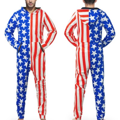 mens onesie pajamas home wear Family 3D Star Printed Jumpsuit Adult Sleepwear Nightwear Romper man d90604