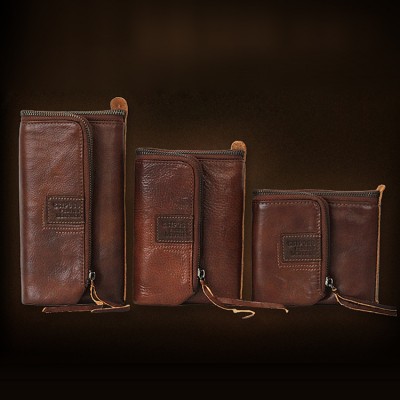 2019 New Arrival Genuine Leather Unisex Solid High Quality Cowhide Real Long Zipper Coin Bag Card Travel Purse Wallets 