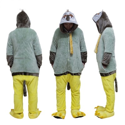 Men Women Unisex Adult Animal Sloth Fox Onesie Flannel Long Sleeve Hooded Kigurumi Homewear One-piece animal pajama Warm Onsie