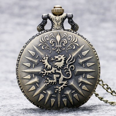Game of Thrones Hear Me Roar LANNISTER Theme 3D Bronze Quartz Pocket Watch A Song of Ice and Fire Related Product Gift