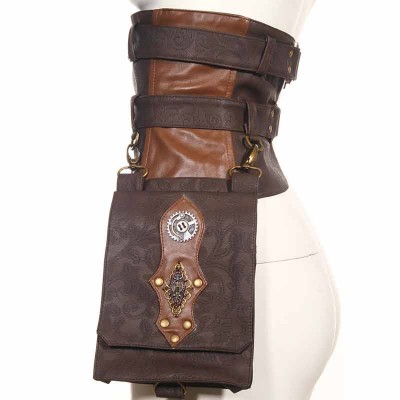 Corstory Vintage Retro Waist Belt Clutch Steampunk Bags Women and Men Women Bag Burlesque Cosplay