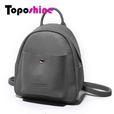 Mini New Korean Backpacks Fashion PU Leather Women Shoulder Bag Solid Pattern Small Backpack Girls School Bags