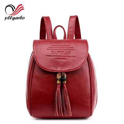 new vintage casual Mini small genuine leather travel bags high quality kids fashion women candy clutch tassel school backpacks