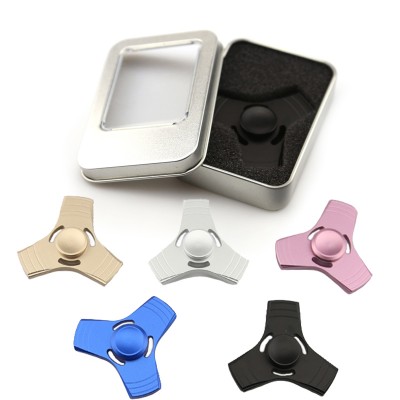 Finger Fidget Toys 6cm EDC HandSpinner Fidget Spinner Metal Hand Spinner Finger Tri-Spinner Stress Reliever Spinning Fidget Toys For Children Fidget Toys for Adults