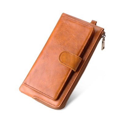 Brand Women Long Wallet Genuine Leather Wallets RFID Phone Bag Coin Purse Card Holder Women's Long Design Purse Clutch Wallet