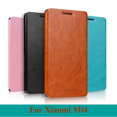 For Xiaomi Mi4 Case Mofi PU Leather Flip Case With Stand For Xiaomi Mi4 Phone Bag Case