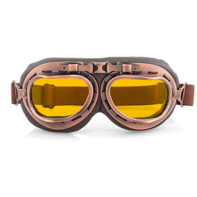 Retro Motorcycle Goggles Glasses Vintage Moto Classic Goggles for Harley Steampunk ATV Bike Copper Helmet