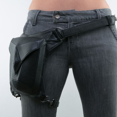 Top Quality PU Leather New Men Women Motorcycle Ride Drop Hip Leg Bag Messenger Shoulder Punk Rock Belt Waist Fanny Pack Purse 