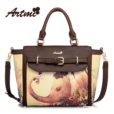 Artmi new tide restoring ancient ways is the elephant fashionable beauty lovely printed hand one shoulder with his female bag 