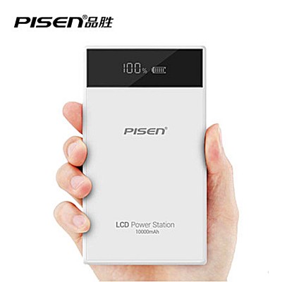 PISEN 10000mAh Powerbank Dual USB Ports 2A Fast Charger LCD 18650 Power Bank for iPhone Xiaomi Huawei Tablet Portable Charger