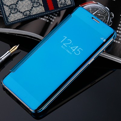 Luxury Mirror Clear View Smart Flip Case For Samsung Galaxy S7 S7 Edge Leather Cover For Samsung C5 C7 Phone Case