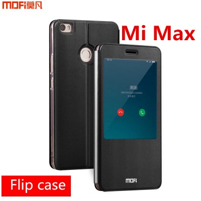 xiaomi mi max case cover window MOFi original xiaomi max cover flip case open leather case smart housing capa coque funda 6.44" 