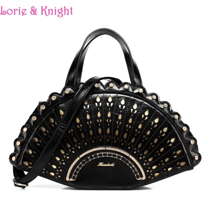 Women Creative Bag Cute Peakcock Tail Inspired Handbag Stylish Lolita Tote Bag/Shoulder Bag BLACK/RED 