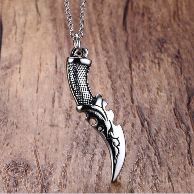 Mens Necklaces Ritual Blade Stainless Steel Dagger Tribal Knife Pendant Necklace Men Boy Hiphop Bike Fashion Jewelry collares