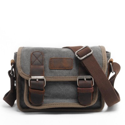 New Men Vintage Canvas Leather Shoulder Bag Satchel Military Messenger Retro Bag