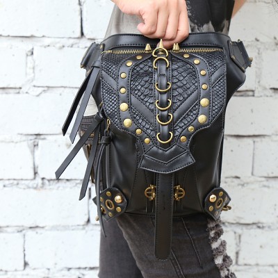 Steel Master 2019 Punk new arrival female retro rock gothic shoulder bag men and women messenger shoulder Bag Womens waist bags 