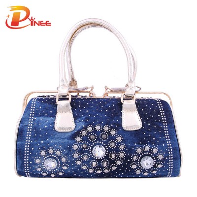 Rhinestone Handbags Designer Denim Handbags Women Purses New 2019 Fashion Famous Brand Women Messenger Bags Laides Handbags PU Leather