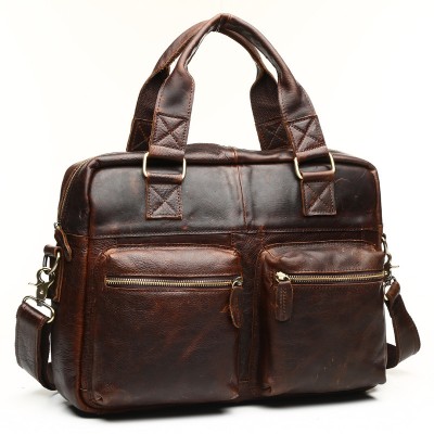 2019 New Vintage Real Genuine Leather Men Messenger Bags Cowhide Shoulder Handbag Business Man Bag Portfolios Laptop Briefcase 