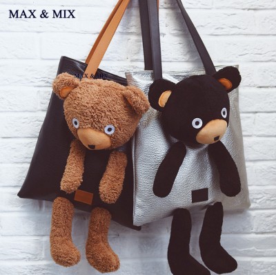 NEWEST Cute Bear Bags Women Leather Handbag Fashion Brand Bag Large Capacity Tote Ladies Handbag Womens Shoulder With Bear Doll 