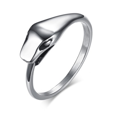 Mens Ouroboros Snake Rings in Silver Tone High Polished Stainless Steel Tail- devourer Male Men Fashion Jewelry