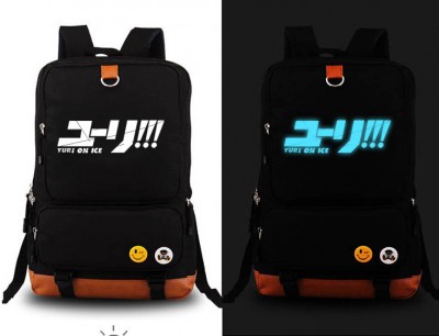 Cosplay Bag Anime YURI!!! on ICE  Katsuki Yuri cosplay Backpack Fashion Yuri on ice Canvas Student Luminous Schoolbag Unisex Travel Bags