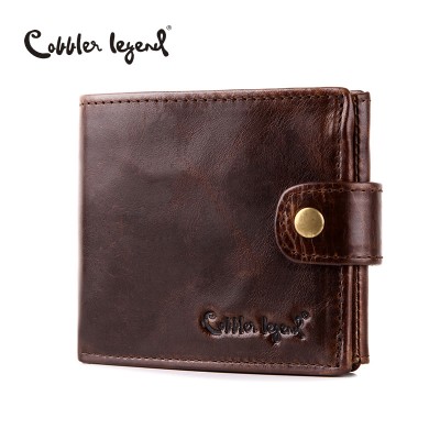 Real Cowhide Leather Bifold Clutch Mens Short Purses Male Wallets with ID Credit Cards Holder 