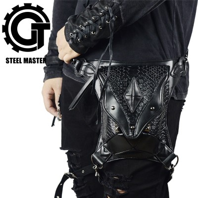 Black Steampunk Leg Bag for Women Men Messenger Shoulder Bags mini backpack Vintage Waist Bag Holster Wallet Purse Pouch SteamPunk Thigh Bags