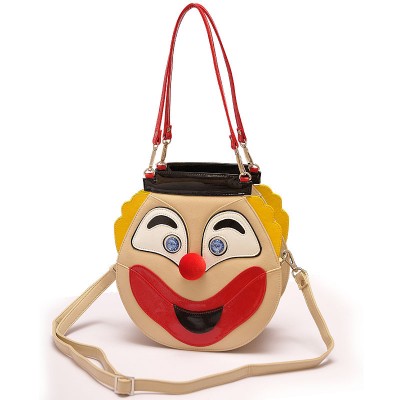 Fashion Unique Smiley Shaped Purse and Handbags with Chain Strap Double Faced Clown Shaped Handbags Shoulder Crossbody Bags Unique Exotic Womens Personality Bags
