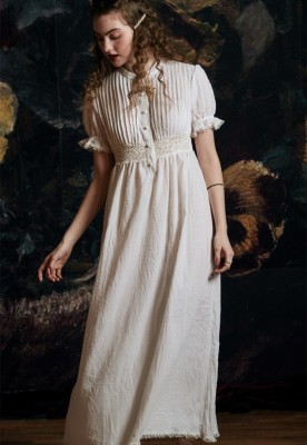Summer Dress Nightgown Elegant Romantic Sleepwear White Short Leeve Dress Woman Summer Princess Nightwear Skirt Leisure