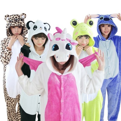 Women Kigurumi Unicorn Pajamas Sets Flannel Cute Animal Pajamas kits Women Winter unicornio Nightie Pyjamas Sleepwear Homewear