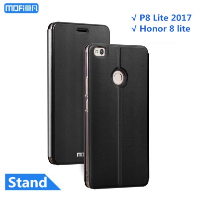 Huawei honor 8 lite case cover huawei p8 lite 2019 case cover PU leather flip case stand capa coque funda black gold pink 5.2" Phone Cases For huawei