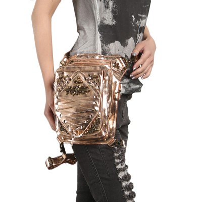 SteelMaster Steampunk Messenger Bag Small Waist Belt Bag Women Men Gothic Steampunk Style Fashion Fanny Pack Shoulder Leg Bag Holster Bag