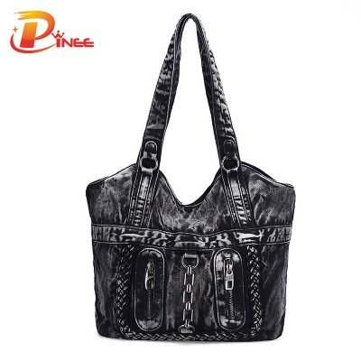 Vintage Denim Shoulder Handbags 2019 Large Luxury Handbags Women Bag Designer Ladies Hand bags Big Purses Jean Tote Denim Shoulder Crossbody Women Messenger Bag